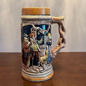 Vintage Ceramic Beer Stein with Handle